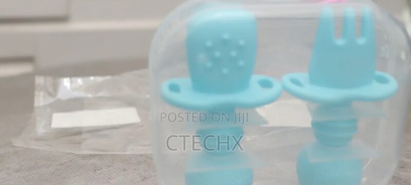 Baby Fork and Spoon Self Feeding Utensil Easy Grip