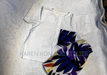 Stylish Boys White Shirt Printed Trouser Set | 2-Piece Outfit