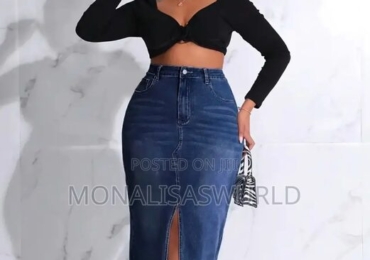 Maxi Slit Denim Skirt