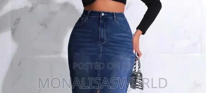 Maxi Slit Denim Skirt